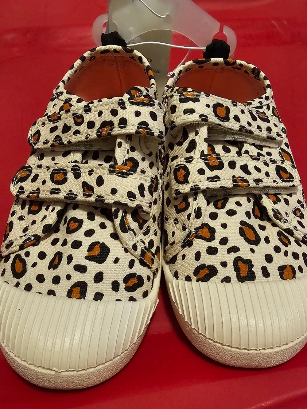 Cat & Jack Kids NEW Leopard Print Canvas Sneakers Size 11 Hook and Loop Closure
